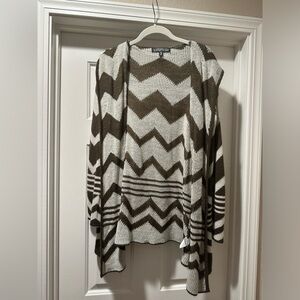 Almost Famous Chevron Patterned Brown and Tan Sweater